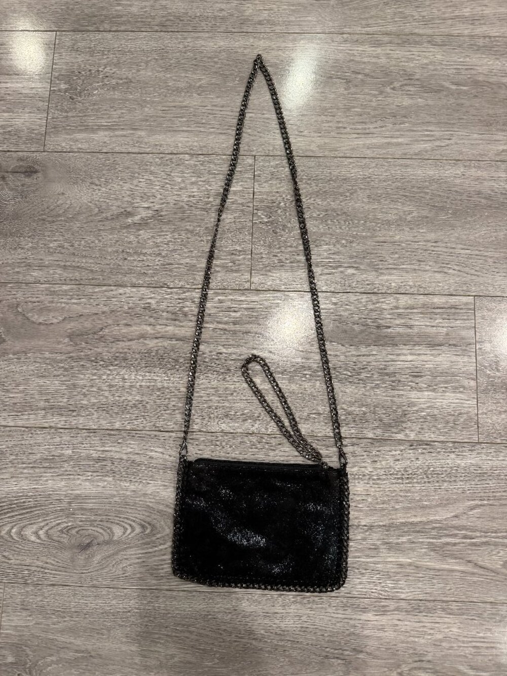 Black Chain Strap Crossbody / Shoulder Bag • Evening • Edgy Chic